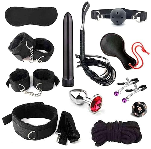 Arm and Leg Spreaders Bar Bed Restraints Sex Bondage Set Thigh Wrist Ankle Handcuffs Bed Restraints for Couples Sex Tie Up Down Bed Straps for Adult Play Sex Chain for Women Bedroom Black Sweater