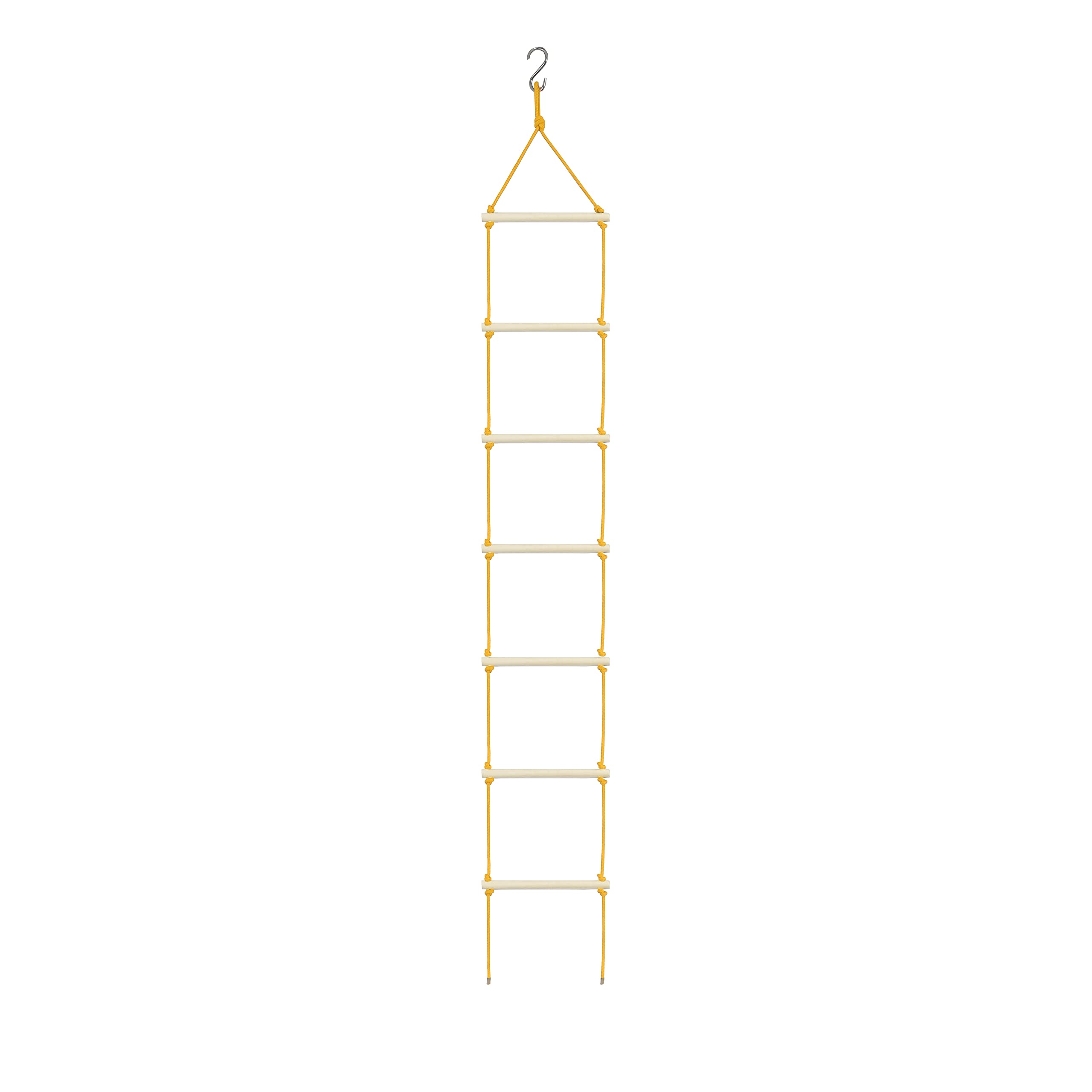 BOFFLE Rope Ladder for Kids | Climbing Ladder for Kids | Wooden Ladder for Kids for Physical Activity | Indoor Outdoor Games for Kids, Kid Ladder for 3 to 10 Years (Yellow)