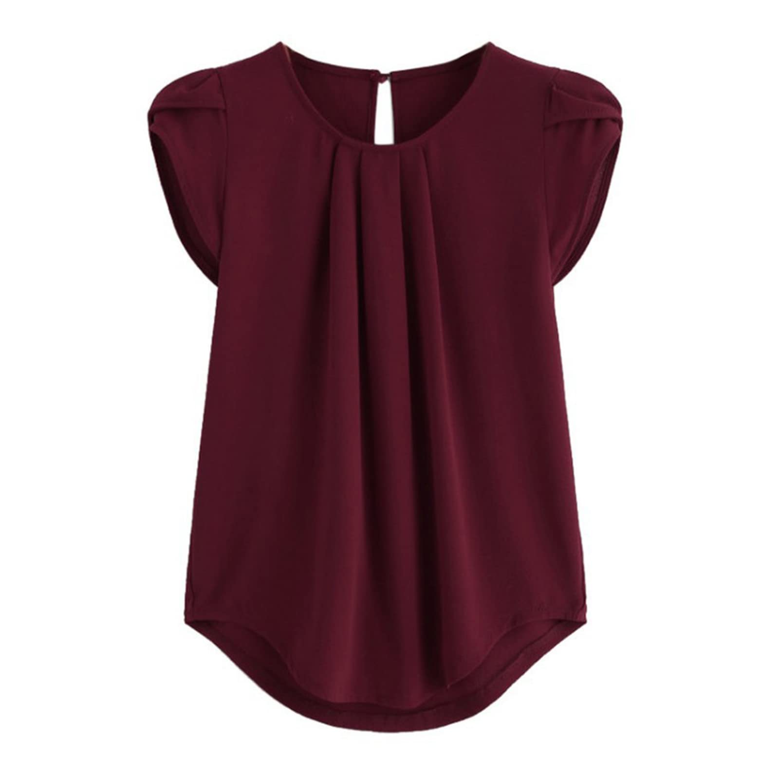 Women's Ruffle Cap Sleeve Blouse – Summer Casual Button-Down Top For Office & Everyday - View #5