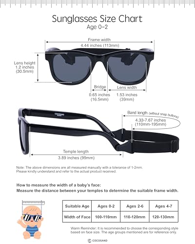 Image of COCOSAND Flexible Polarized Baby Sunglasses with Strap