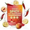 Spicy Square Heart Shape Gummies 60 Chewable Pack - Fun Treat for Couples & Social Moments -Perfect for Bars & Parties, Spicy Snacks & Relaxation (Spicy Peach Flavor)