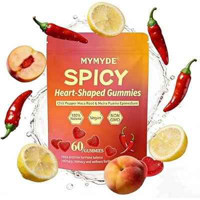 Spicy Square Heart Shape Gummies 60 Chewable Pack - Fun Treat for Couples & Social Moments -Perfect for Bars & Parties, Spicy Snacks & Relaxation (Spicy Peach Flavor)