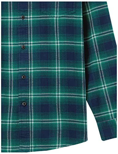Image of Amazon Essentials Men's Regular Fit Long-Sleeve Flannel Shirt, Soft Brushed Cotton, Lightweight yet Warm