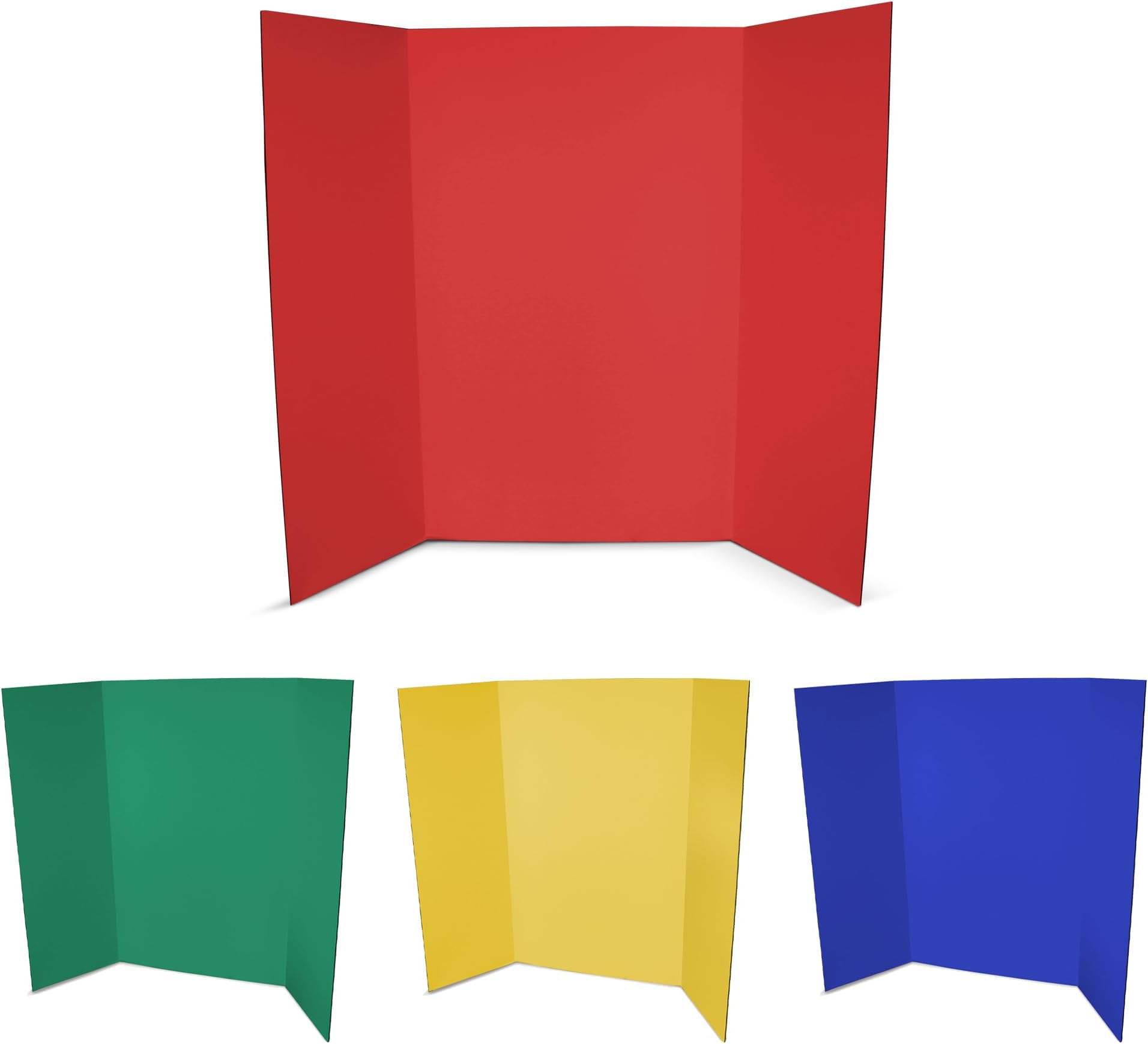 Flipside Products 36” x 48” Project Boards for Presentations, Science Fair, School Projects, Event Displays and Trifold Picture Board, Proudly Made in USA - Assorted Colors - 4 Pack