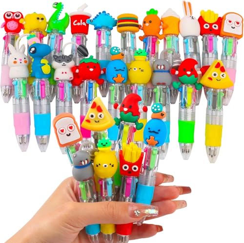 20Pcs Mini Multicolor Pens in One 4-in-1 Cute Pens Bulk for Kids Assorted Styles Ballpoint Pen for Office School Student Kids Present Birthdays and Childrens Party Favors Gifts Teacher School Supplie