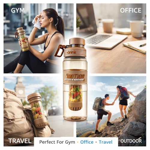 Image of Raawan 1000ml Detachable Food Infuser Water Bottle | BPA-Free, Food Grade & Reusable | Leakproof Wide Mouth Bottle | Freezer & Fridge Safe | Durable & Stylish for Gym, Travel & Kitchen