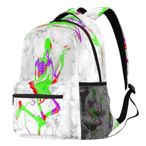 Sac à dos d'école motif crâne coloré pour le collège et les voyages