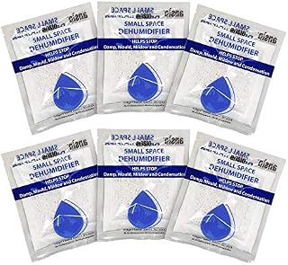 ANSIO Interior Dehumidifier Damp Absorber Sachets, Drawer Dehumidifier Bags, Small Space Dehumidifier Sachets 6 x 36 grams