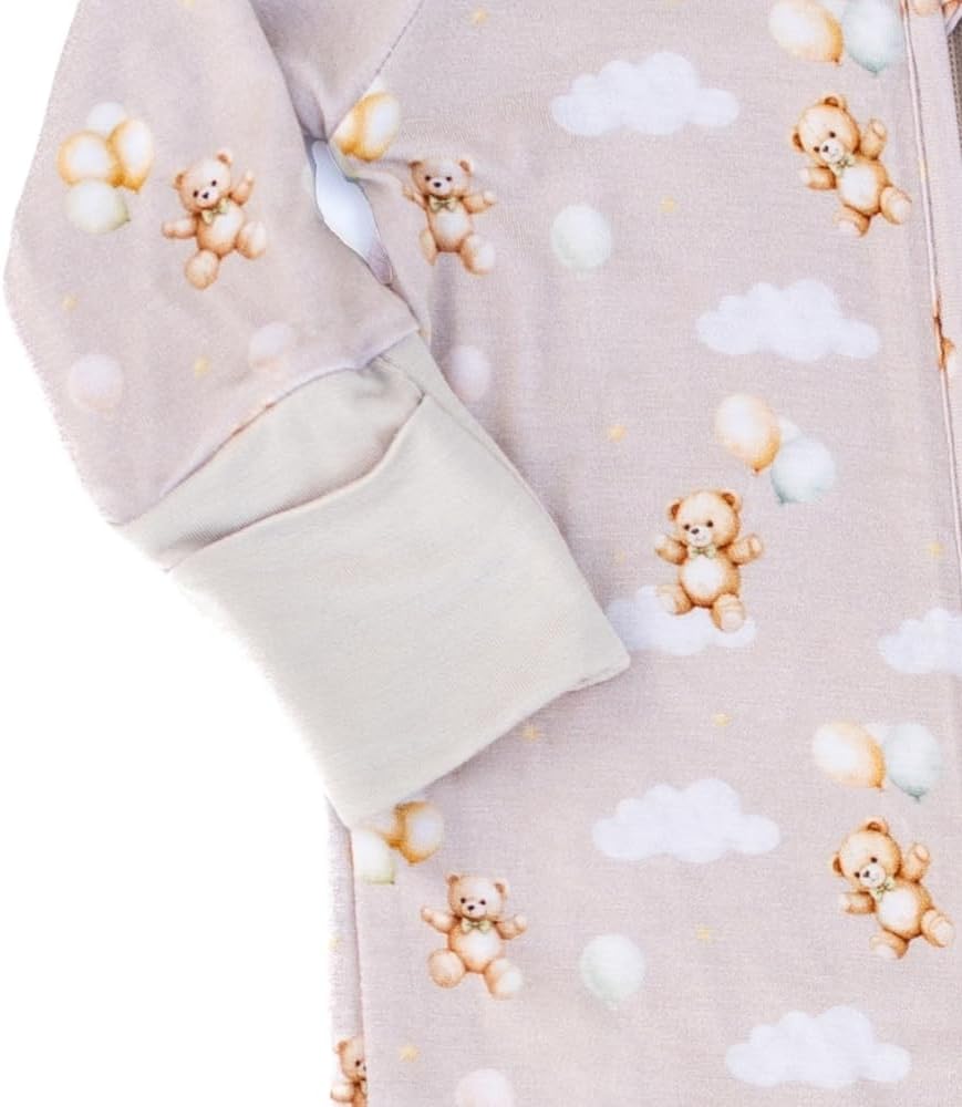 Baby Blues & Pink Viscose from Bamboo Baby Pajamas - 2-Way Zipper Footie Sleeper, Stretchy Convertible