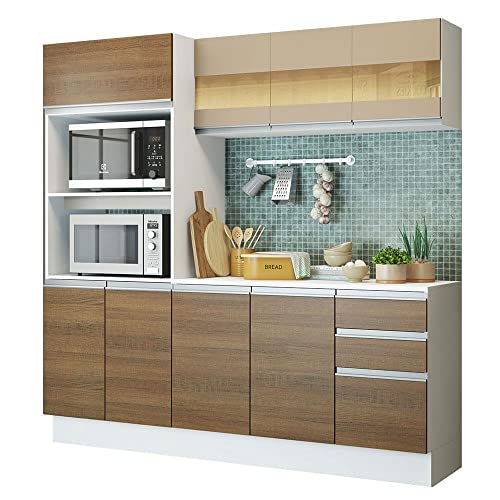 Cozinha Compacta 100% Mdf Madesa Smart 190 cm Com Armário, Balcão e Tampo