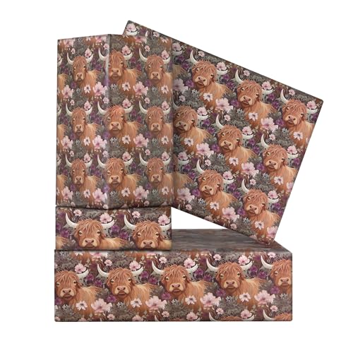 Papier cadeau vache florale pour sublimer vos cadeaux de mariage et d'anniversaire