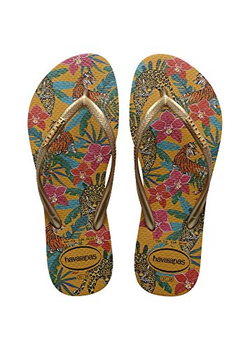 Chinelo Slim Tropical, Havaianas, Feminino, Mostarda, 37/38