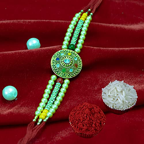 Image of Canton Rakhi Set of 2 For Brother With Chocolate Gift Hamper, rakhi gift for brother, Pack of 2 Designer Rakhi For brother (Design-16)