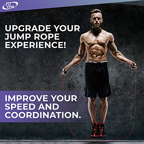 Deluxe High Speed Jump Rope - Skipping Rope for Fitness - Jump Ropes Adjustable Cables (2), Crossfit Jump Rope Workout for Women Or Men Gift - Double Unders Speed Rope - Boxing Jumping Rope for Adults