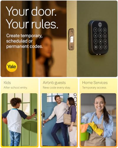 Image of Yale Smart Deadbolt with Wi-Fi, Touchscreen Keypad, Keyless Entry Door Lock, App Control, Backup Key, Code Entry & Remote Access - Secure Electronic Deadbolt, Black Suede, YRD450-WF1-BSP Assure Lock 2