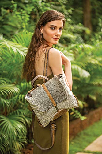 Myra Bag Virtuoso Upcycled Canvas & Cowhide Leather Backpack S-12772
