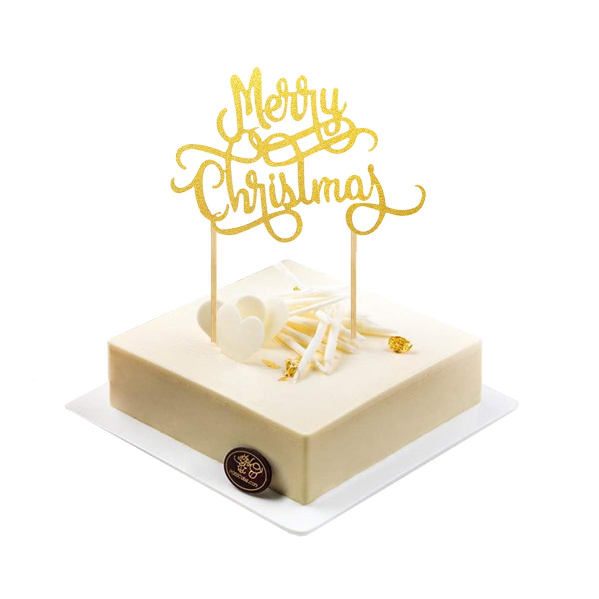 Creaides 10 Pcs Merry Christmas Cake Toppers Xmas Cake Decoration for Merry Christmas Party Favors