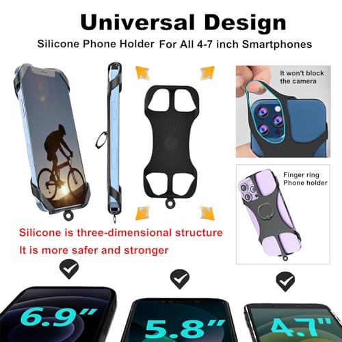 TOOLIN Phone Coiled Lanyard,Universal Protector Phone Leash with Silicone holder,Fit Outdoor/Hiking/Climbing/Fishing/KayakTether, SmartPhone Tether (Black) - image 2