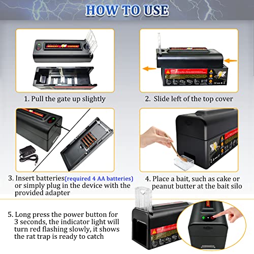 Electric Rat Traps - Humane Mouse Trap Indoor Instant Kill With Powerful Voltage, Works For Mice Chipmunks, Squirrels #TOP6