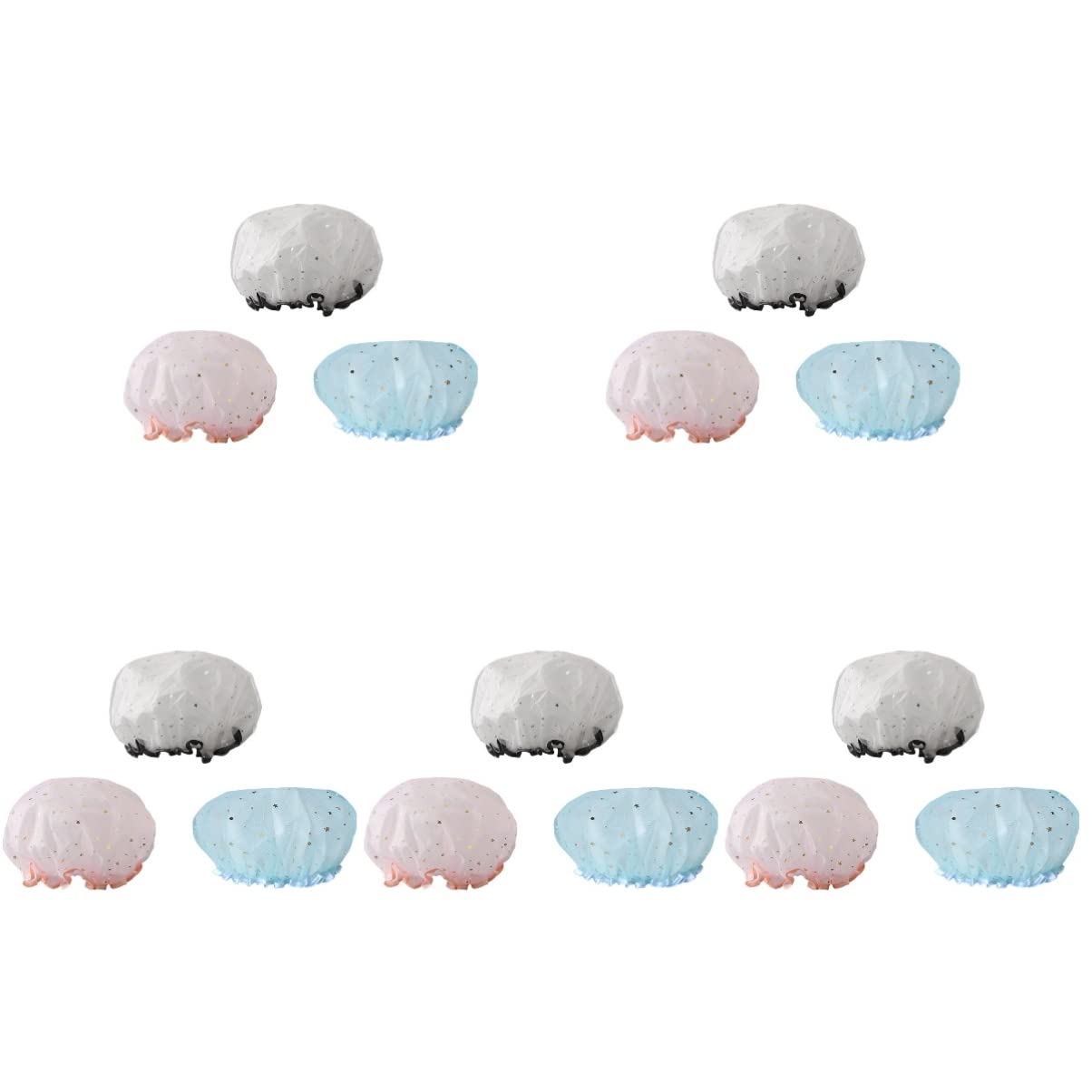 FRCOLOR 15pezzi Cuffie Doccia Impermeabili Doppio Da Colori Pastello Per Spa e Bagno Protezione Per Durante La Bellezza e La Personale