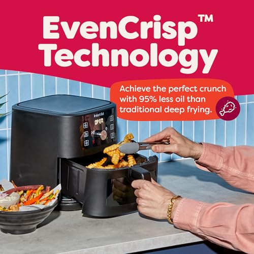 Instant Pot 4QT VORTEX 6-in-1 Mini Air Fryer, Air fry, Bake, Roast, Broil, Dehydrate or Reheat, Black, 4 Quarts