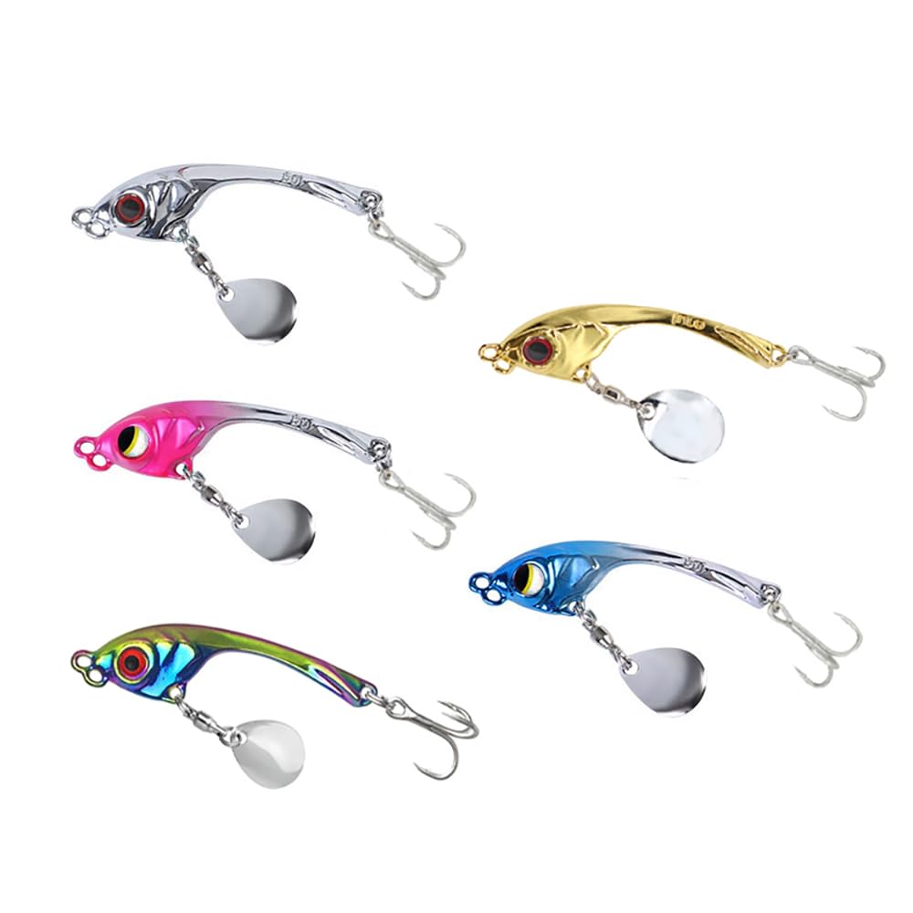 Metalowe łyżki wędkarskie z długim odlewem, zestaw jigów wędkarskich, twarda przynęta do pływania typu Spinner Blade Lures do basu Trout Pike Freshwater i Saltwater