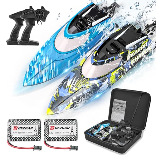 BEZGAR RC Boat, 2 Packs 12 inch Fast Speed RC Boat 30 KPH with A Portable...