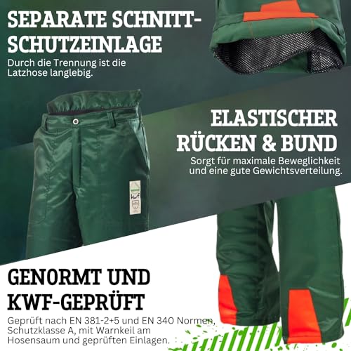 Foto von Safetytex Forstschutz Set - 2 teiliges Forstset - KWF geprüft - Schnittschutzhose & Handschuhe - für Forst & Gartenarbeit Gr. 52