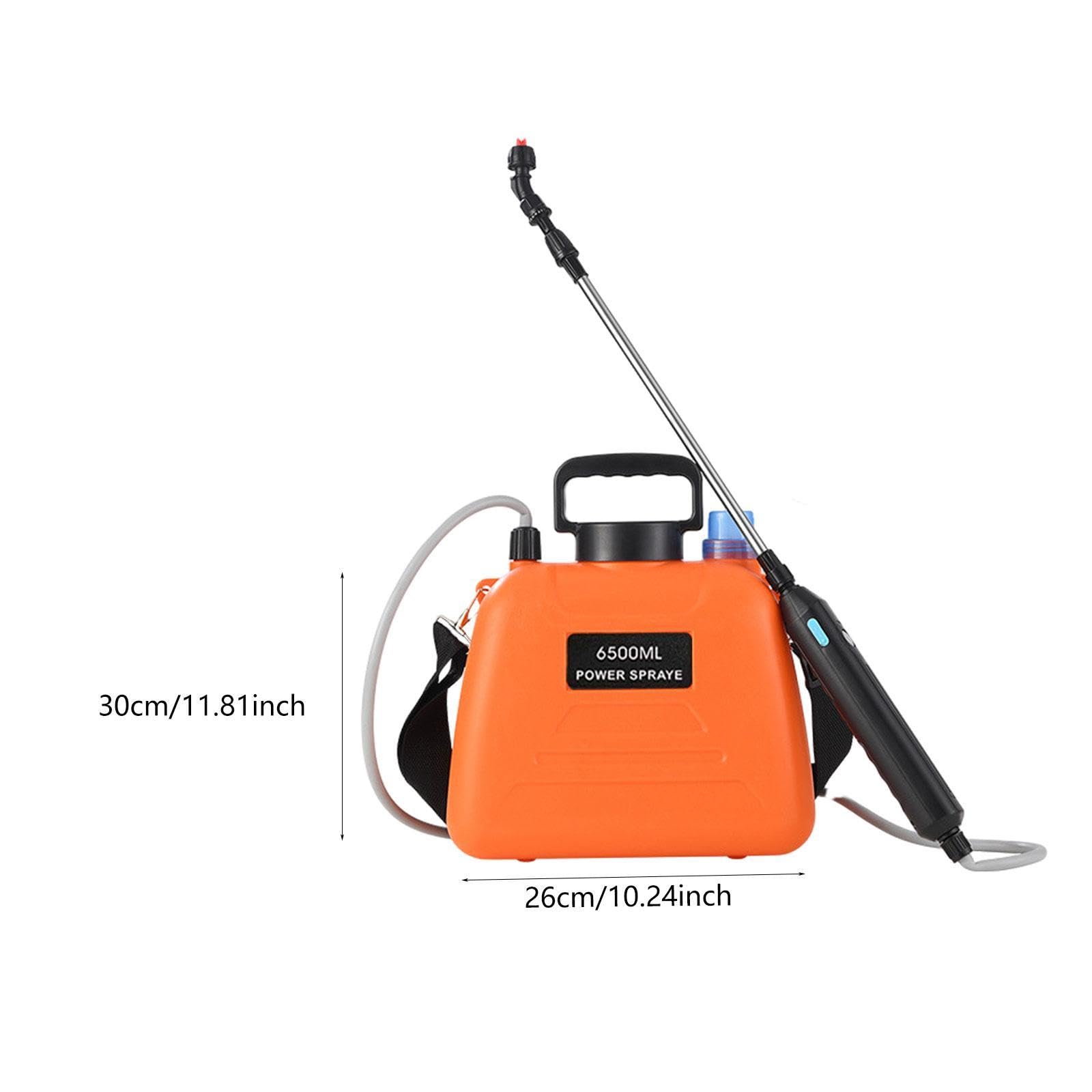 Pulvérisateur de Jardin électrique avec Indicateur de Niveau d'eau et Buses de Brume pour Les Soins à La Pelouse, 6.5 L Orange 26x30cm