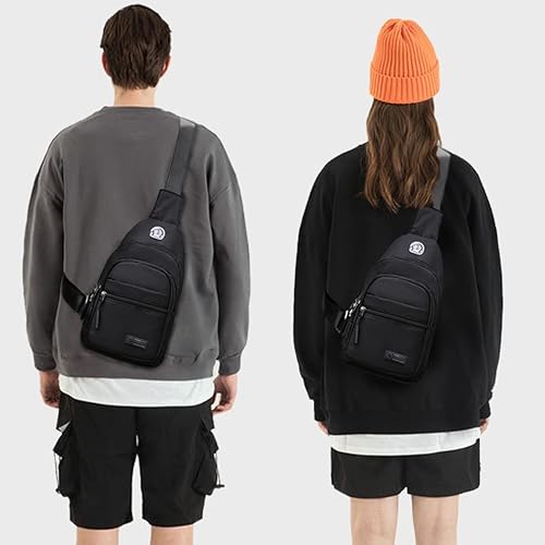 Miniatura 6 de Xinteorao Bolsa pequeña para mujeres y hombres bolsa de pecho con una correa para el hombro mochila cruzada para viajes correr senderismo