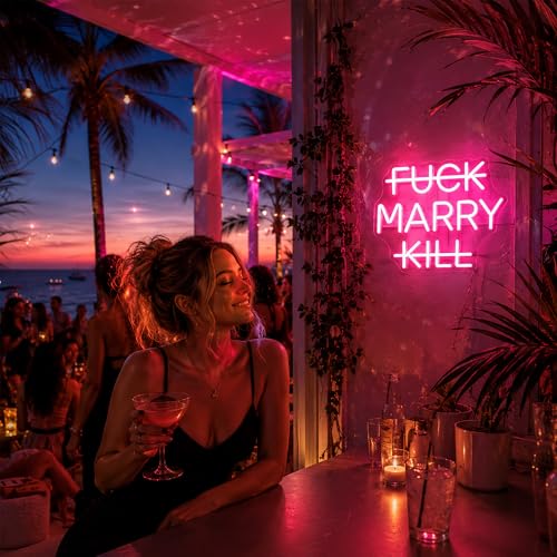 Image of Pink Neon Sign Led Neon Lights Signs for Wall Decor USB Powered Led Signs for Room Decoration-Marry