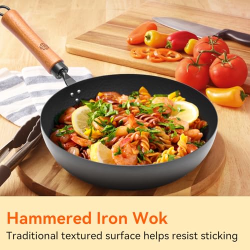 Wok de hierro con tapa de vidrio y espátula miniatura 4