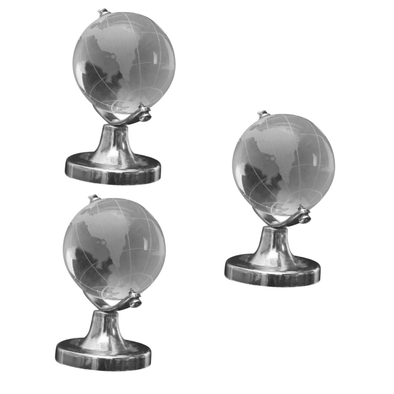 Mini Globo Da Scrivania In Vetro Borosilicato – 2 Unità, Rotante, 6x3,5 Cm, Per Ufficio E Casa, Regalo Creativo