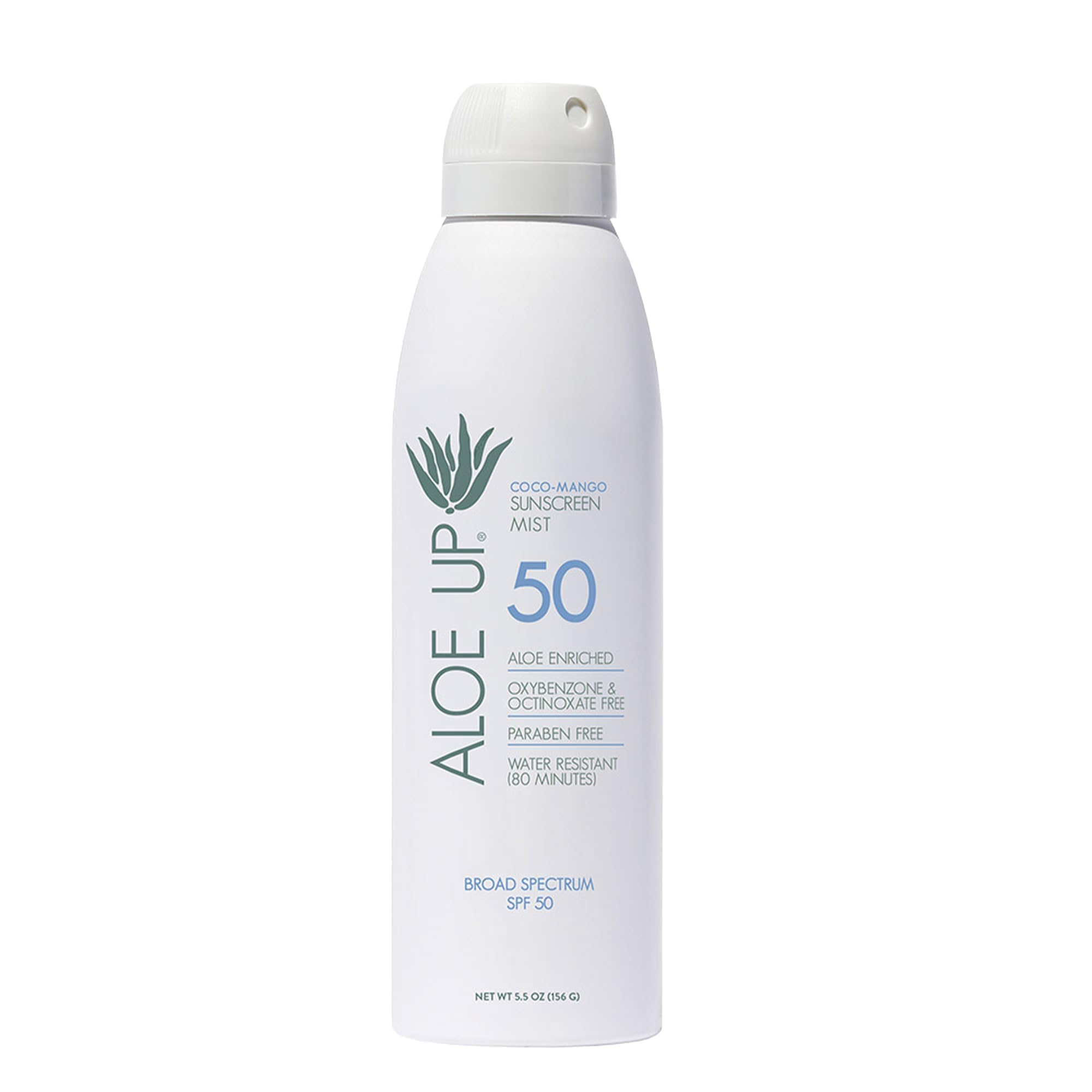 Aloe Up Produkty do pielęgnacji słońca i skóry White Collection SPF 50 Continuous Spray Sunscreen, White, Coconut-Handle, 6 Fluid Ounce by Aloe Up Sun & Skin Care Products