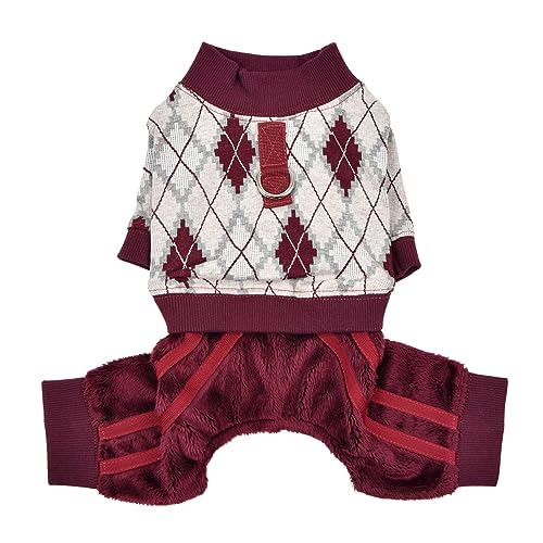 Puppia Winter Jumpsuit with integrated harness Wine_Vance  X-Large