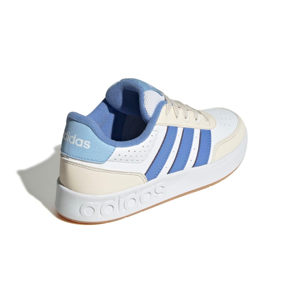 adidas Breakbase Sneaker, White/Blue Fusion/Blue, 5 US Unisex Big Kid