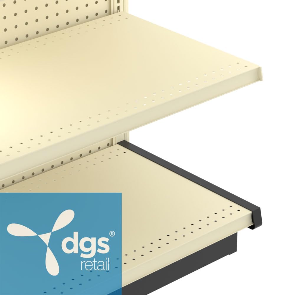 Retail Gondola Shelving Wall Display with 4 Shelves in Platinum (Beige), 36”W x 60”H x 19”D for Retail Convenience Grocery Office Supply or Liquor Stores, Made in USA