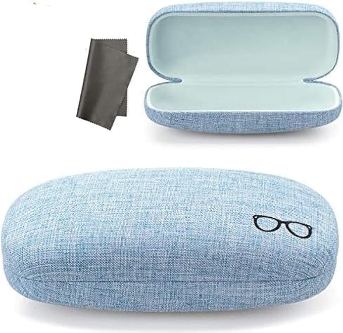 THMINSHard Shell Eyeglasses Case, Linen Fabrics, Large Sunglasses Case Concise…