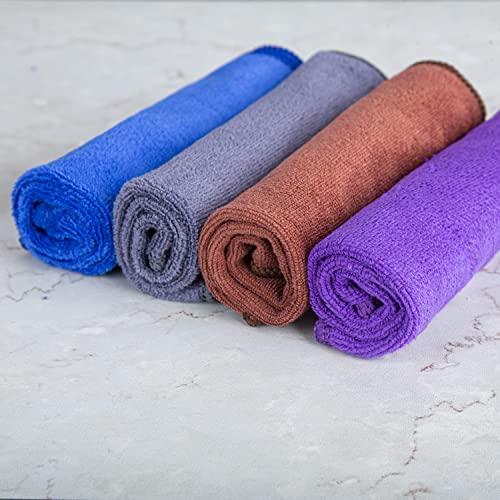 Paquete de 4 paños de limpieza multiusos de microfibra para limpieza de pisos de vidrio, paños para polaco de cocina, usos múltiples