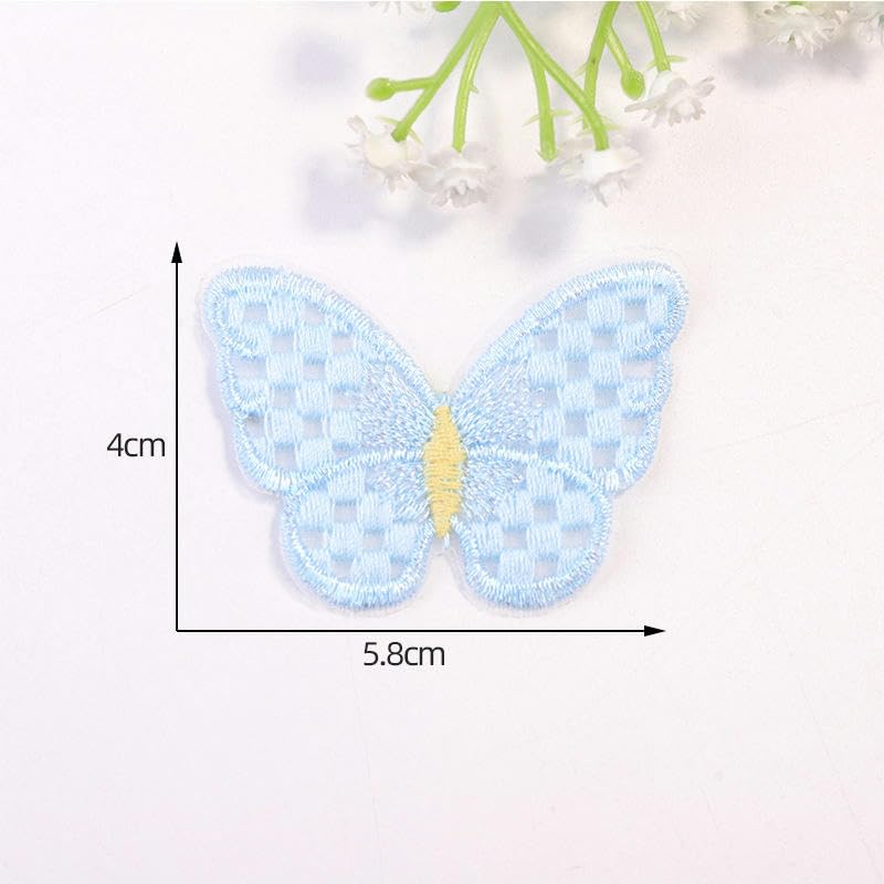 Parches de Bordado 30 Parches de Ganchillo con Forma Mariposa pequeña, 6 x 4 cm, Bordados, for Planchar, Chinos, for Coser en Ropa, Vaqueros y Chaquetas(Orange)