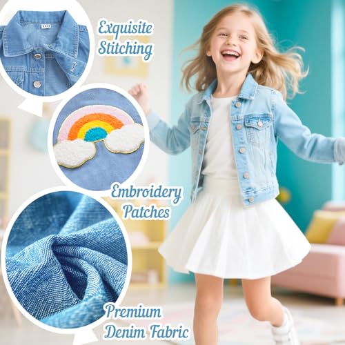 Personalized Kids Denim Jackets with Names, Back to School Outfit for kids 2T-8T, Custom Toddlers Girls Clothes Jean Jackets Easter Birthday Gifts, 1-8 Year Old Gifts for Girls Boys4