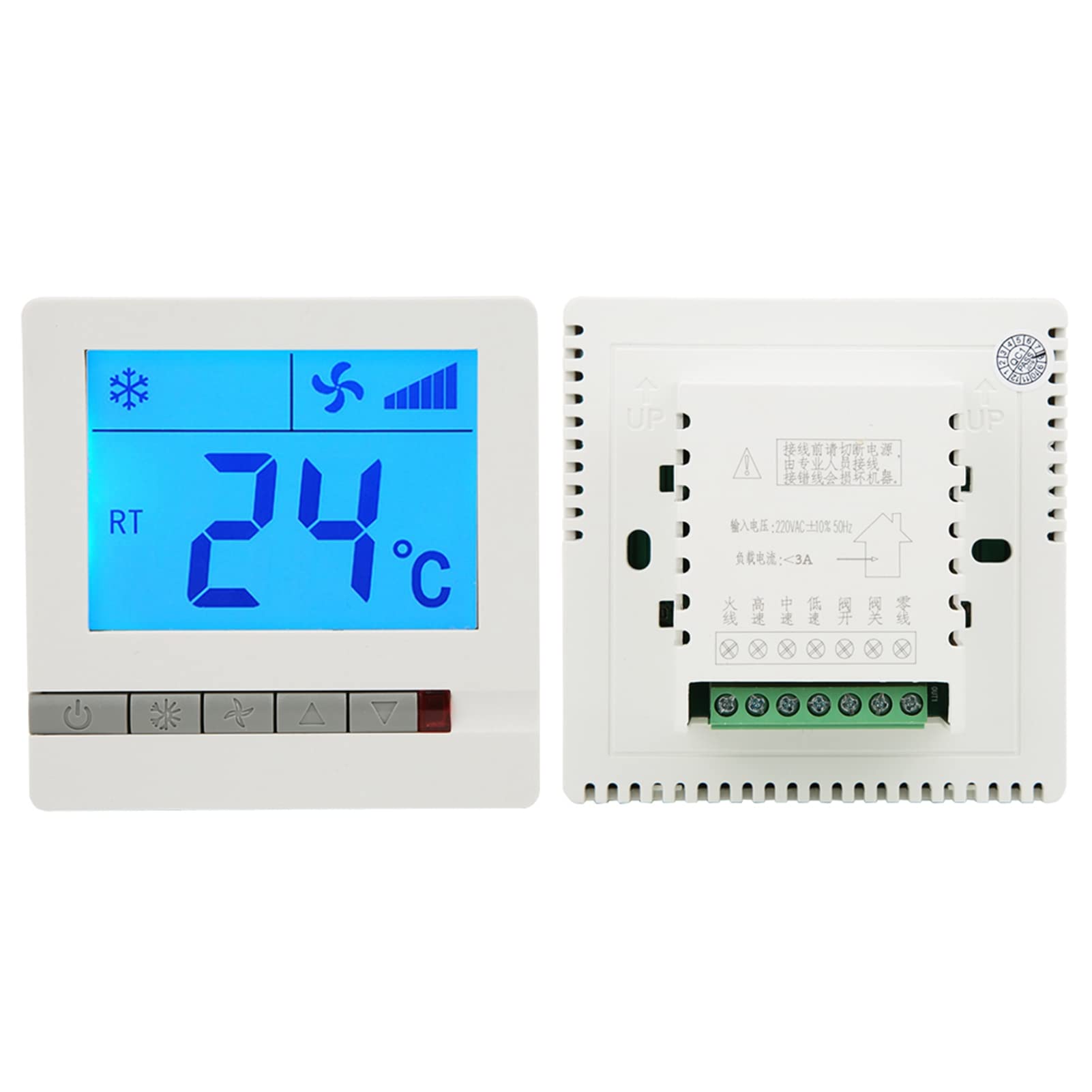 Termostato Digitale LCD Controllo Temperatura Ambiente per Riscaldamento Ventilconvettore Apparecchiature Comfort