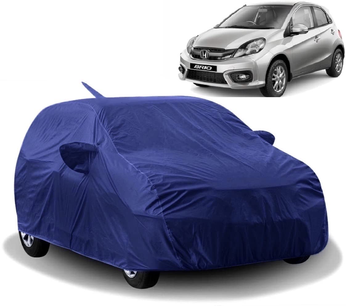 All Accessories Waterproof Car Body Cover Compatible with Honda Brio Solid Dust Proof Rain Cover Protects from Sunlight | Navy
