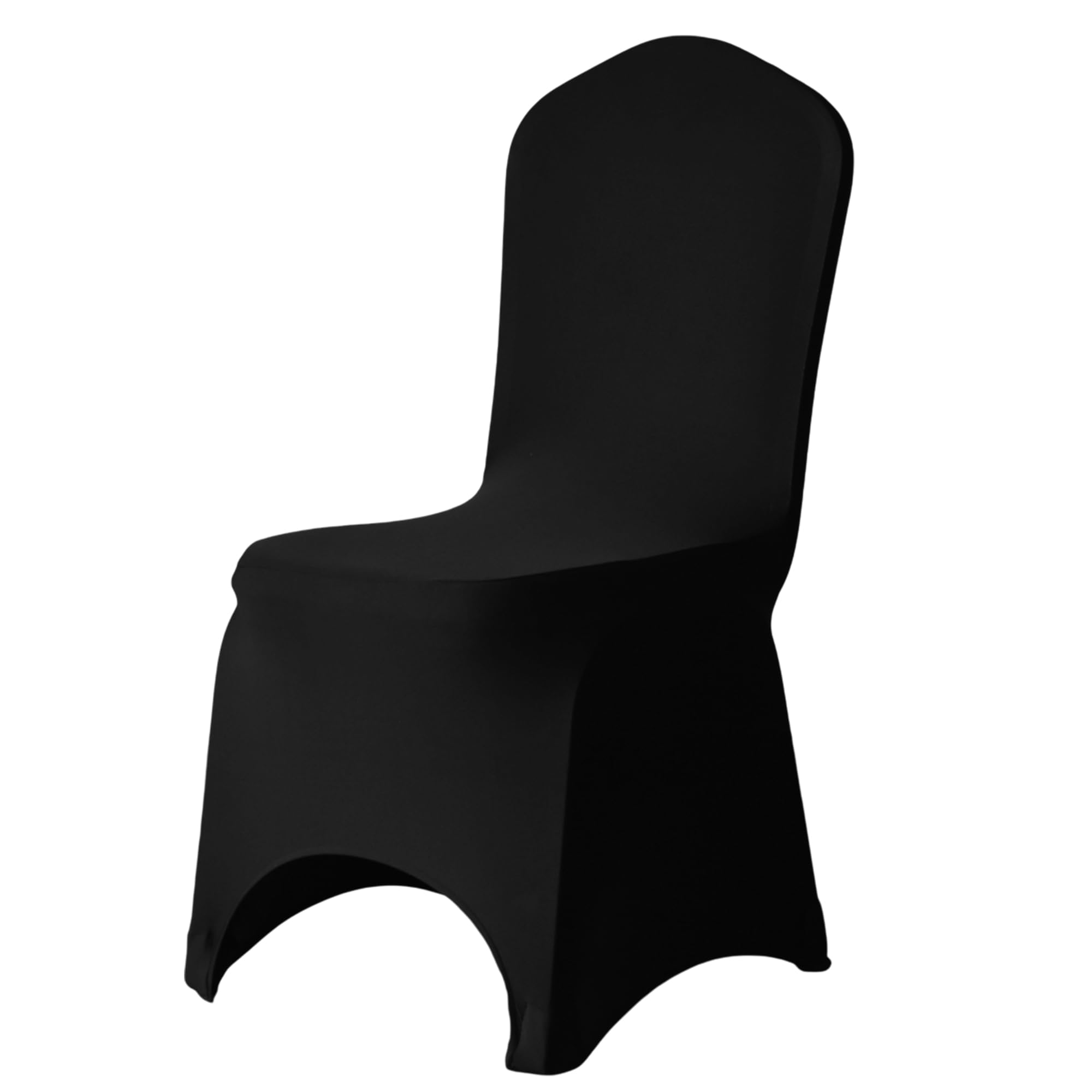 Event Decor Shop Fundas para sillas de comedor de boda de elastano de 220 g/m², fundas elásticas para aniversarios, banquetes, hoteles, fiestas y eventos, duraderas y elegantes (color negro, paquete