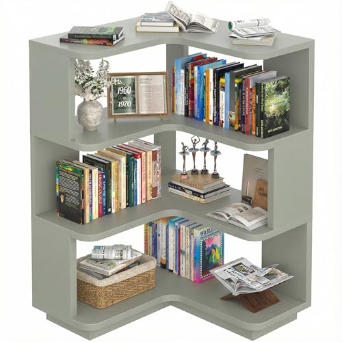 Armocity Corner Book Shelf - 4 Tier Corner Bookshelf Etagere