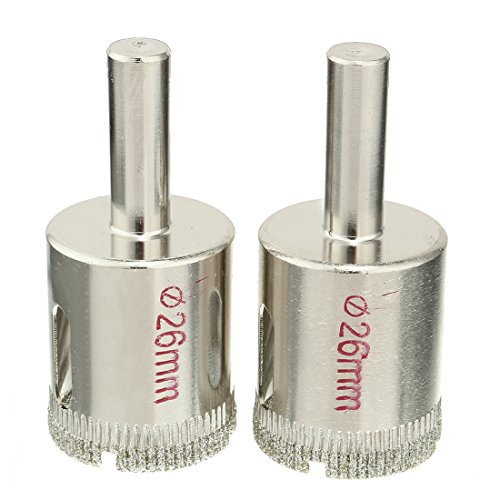 Aexit 2 piezas brocas sierra de 26 mm para vidrio miniatura 2