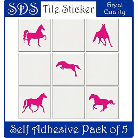 Smarts-Art Lot de 15,2 cm transfert de stickers pour carrelage Lot de 10 Poules Poules - Chevaux et chat Cover