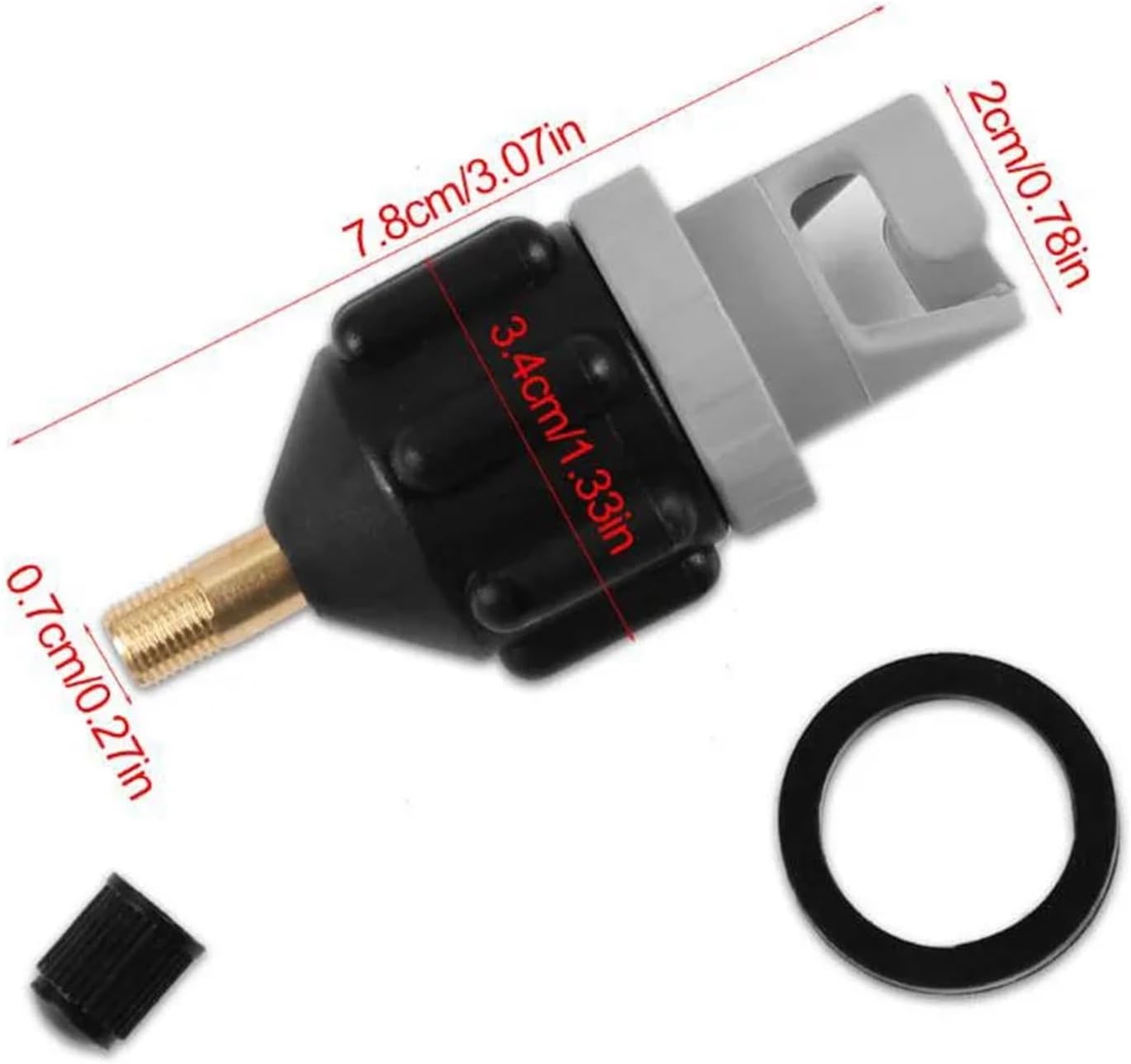 Black Nylon Air Valve Adaptor Wear-Resistant Rowing Boat Air Valve Adaptor Air Inflatable SUP Valve Adaptor Accessories