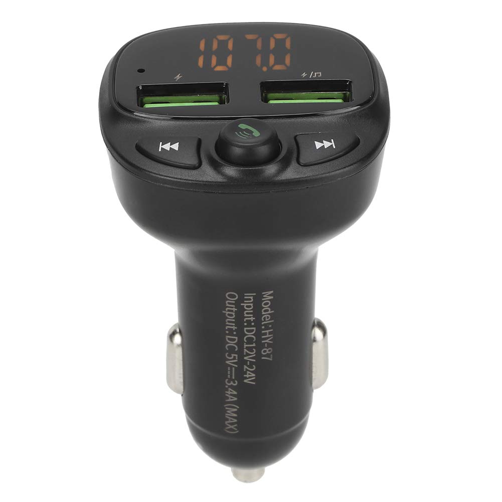 Transmisor FM Bluetooth V5.0 para coche, adaptador de radio FM Bluetooth inalámbrico con retroiluminación LED, reproductor de música con llamadas manos libres