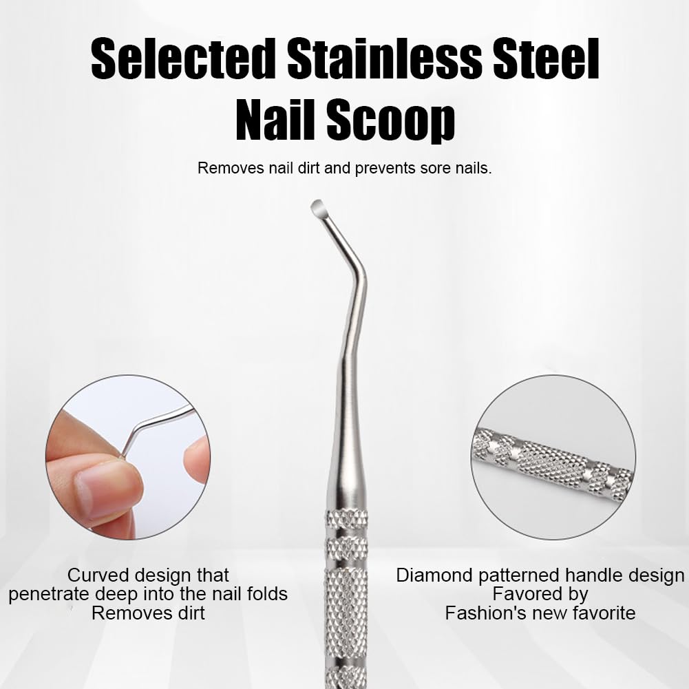 3 Piece Pedicure Tools for Feet Toenail Files and Lifter Stainless Steel Ingrown Toenail Removal for Nail Cleaning — view 5